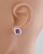 Square amethyst earrings displayed on a mannequin with slate-toned gemstones. View Product Image