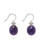 Amethyst cabochon earrings displayed in sterling silver with polished drop design. View Product Image