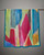 Cobalt abstract scarf hanging to showcase its rich, contemporary design. View Product Image
