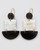 Two-piece horn drop earrings featuring geometric carved horn stacked with gold-plated links and fish hook wires. View Product Image