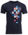 Black unisex America 250 shirt featuring a patriotic graphic design of a 250 ribbon with American symbols. View Product Image