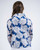 Blue and White Floral Printed Jacket View Product Image