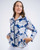 Blue and White Floral Printed Jacket View Product Image