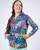 Navy Floral Printed Hoodie Jacket View Product Image