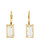 White topaz baguette earrings in gold-plated sterling silver featuring a refined, petite design. View Product Image