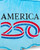 Close-up of the 250th anniversary ribbon logo embroidered on the blue fabric of the America 250 mascot. View Product Image