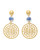 Porcelain Bead and Gold Medallion Dangle Earrings View Product Image
