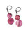 Berry pearl earrings lying flat, showcasing soft pink shimmer and 18K white gold setting. View Product Image