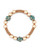 Gold and turquoise bead pavé bracelet in a circular design. View Product Image