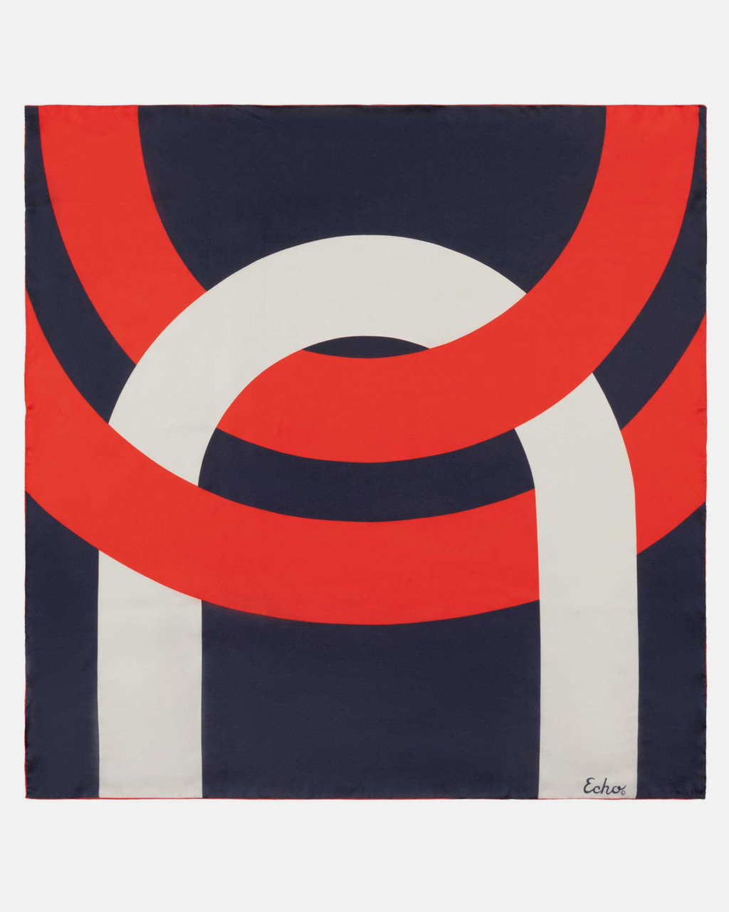 Red, White, and Blue Curves Silk Scarf
