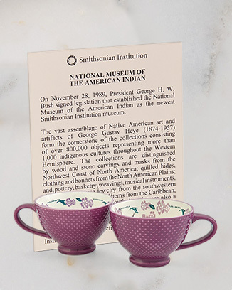 image of museum card with teacup set