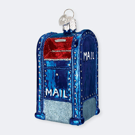 USPS Glass Mail Box Ornament