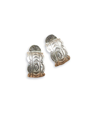 Navajo Stamped Sterling Silver Hoop Earrings | Shop Smithsonian Store