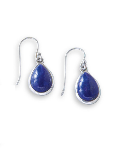 Handmade Lapis Teardrop Pierced Earrings