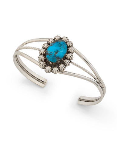アクセサリー NAVAJO Silver Turquoise Edge Bangle VINTAGE FIND Sterling Silver Navajo Native American Jewelry