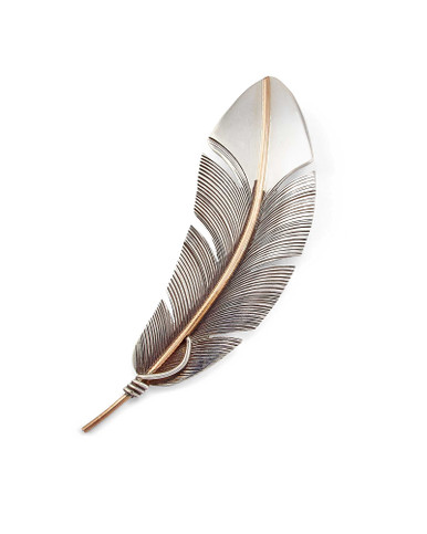 Vintage Lena Platero Navajo Signed Sterling Silver Feather Hair Barrette Vintage Lena Platero Navajo Signed Sterling Silver Feather  main image 3