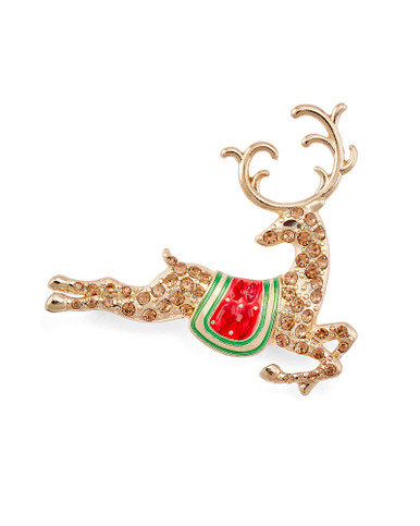 Vintage Rhinestone Reindeer Christmas Pin / Brooch | eBay