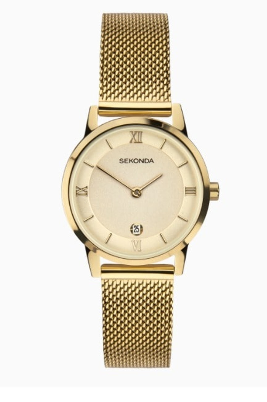 Sekonda Ladies Gold Plated Mesh Style Bracelet Watch - slb2103