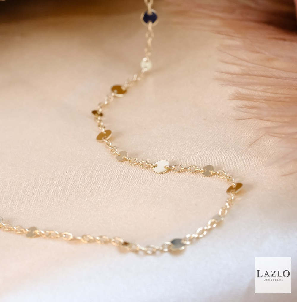 9kt Yellow Gold Multi Disc Necklace 1