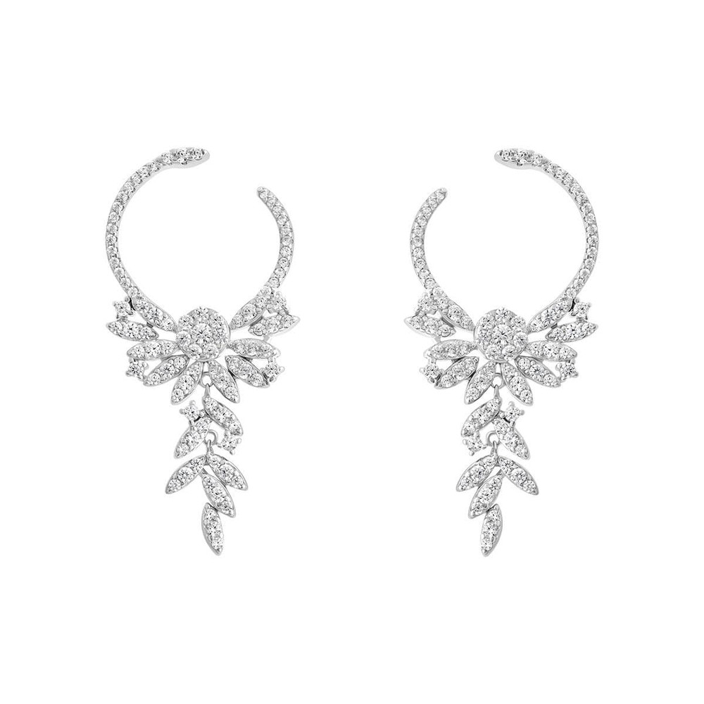 Sterling Silver CZ Chandelier Drop Earrings