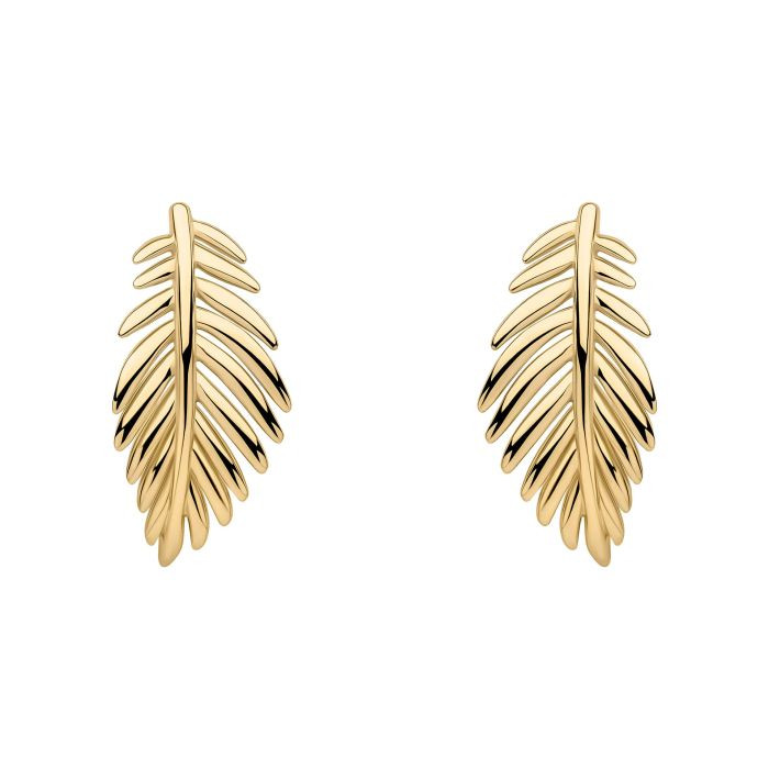 Laura Ashley Gold Plated Sterling Silver Marlbrook Leaf Earrings 1