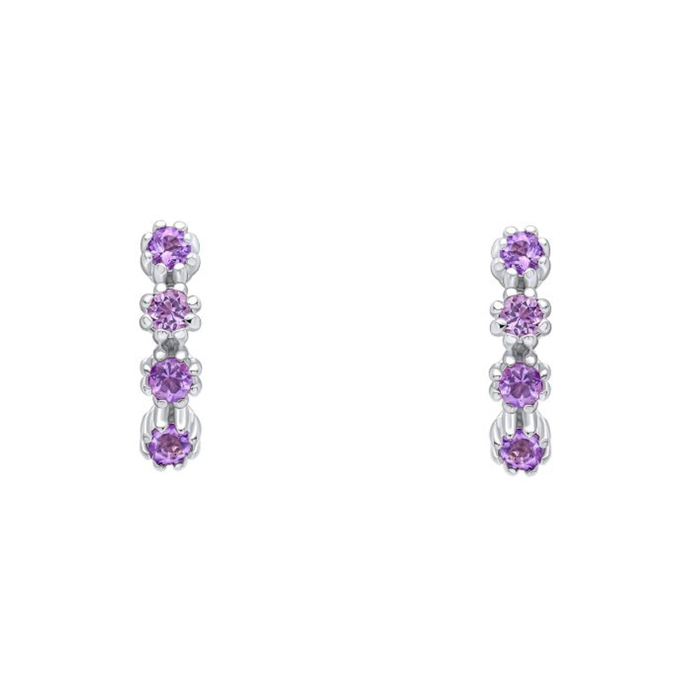 Laura Ashley Sterling Silver Multi Stone Amethyst Earrings 1