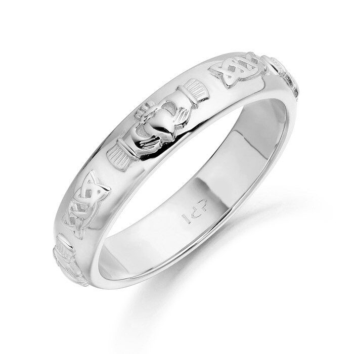 ladies silver claddagh wedding ring