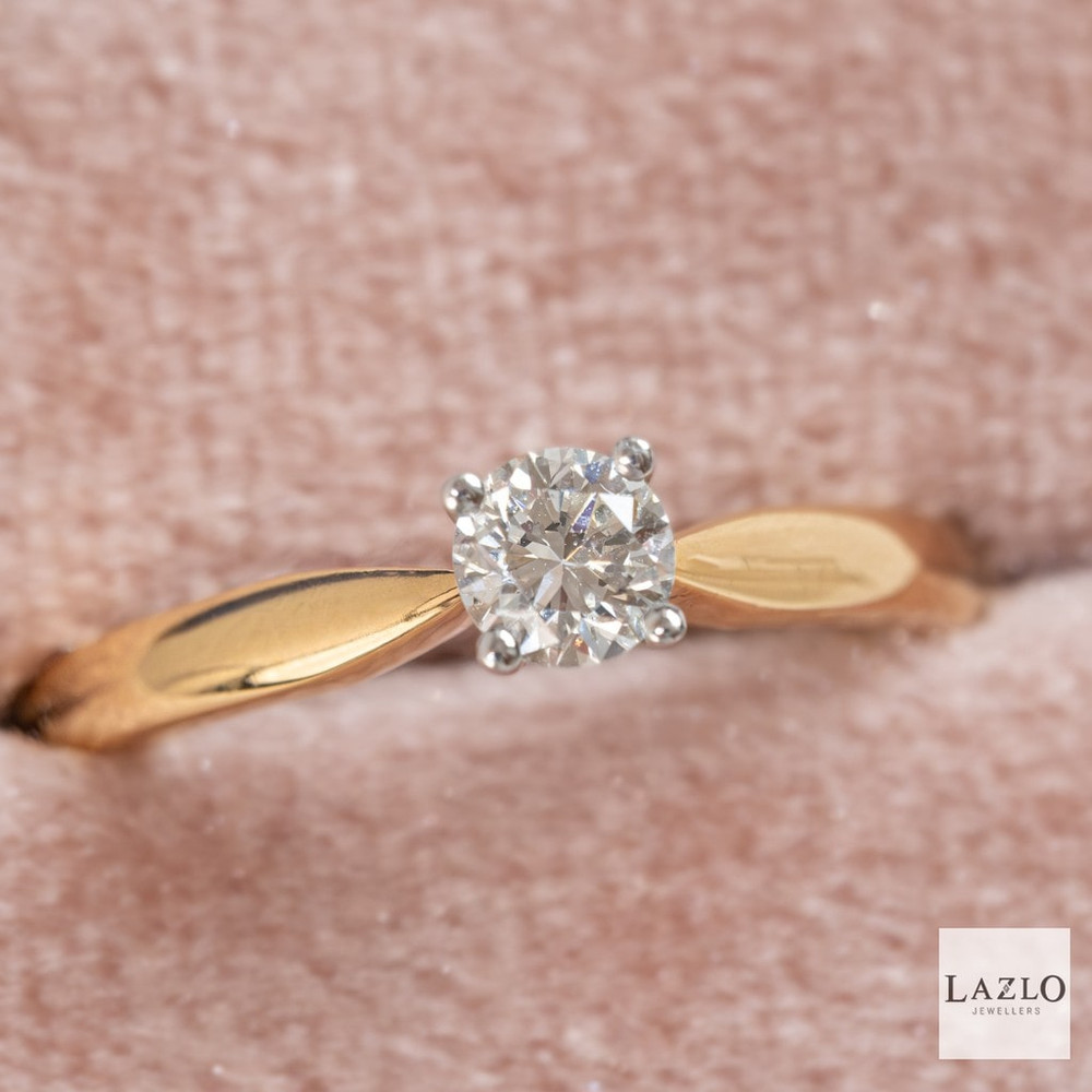 18kt Rose Gold Solitaire 0.38ct Diamond Engagement Ring 1