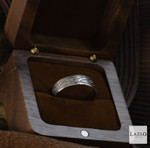 8kt White Gold 6mm Wave Pattern Wedding Ring 2