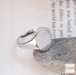 Gents Sterling Silver Plain Oval Signet Ring 2