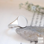 Gents Sterling Silver Plain Oval Signet Ring 3