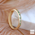 Andre Michael 9kt Yellow Gold Round Brilliant Diamond & Emerald Channel Set Band 1