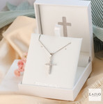 Sterling Silver Cubic Zirconia Cross & Chain 4