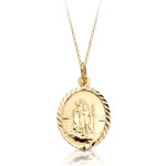 9kt Yellow Gold Oval St Christopher Medal