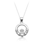 Sterling Silver Claddagh Pendant & Chain