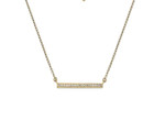 9kt Yellow Gold CZ Bar Necklace