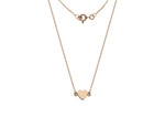 9kt Rose Gold Solid Heart Pendant & Chain