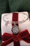 Chrysalis Wonderland Mistletoe Rhodium Plated Bangle 2