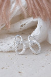 18kt White Gold Double Curb Shape Diamond Earrings 5