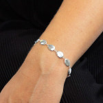 Sterling Silver Organic Pebble Tennis Bracelet 2