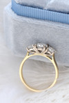 18kt Yellow Gold Three Stone Round Brilliant 0.84ct Laboratory Diamond & 0.22ct Diamond Ring 9