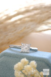 18kt White Gold Square 0.28ct Diamond Cluster Engagement Ring 3