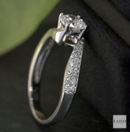 18kt White Gold Solitaire Twist 0.60ct Diamond Shoulders Engagement Ring 2