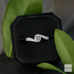18kt White Gold Solitaire Twist 0.60ct Diamond Shoulders Engagement Ring 4