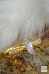 18kt Yellow Solitaire 0.25ct Marquise Diamond & 0.12ct Pave Set Engagement Ring 4