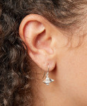 Sterling Silver CZ Detailed Bee Drop Earrings 2