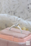 Platinum Web Assher Cut Solitaire Pave Set 0.81ct F VS1 Diamond Engagement Ring 3