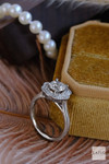 Platinum Round 1.04ct D VVS2 Brilliant Laboratory Diamond Halo 0.17 Pave Antique Style Engagement Ring 4
