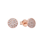 Kilkenny Silver Rose Gold Plated Round Micro Pave Set Stud Earrings