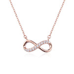 Kilkenny Silver Rose Gold Plated CZ Set Infinity Necklet 1